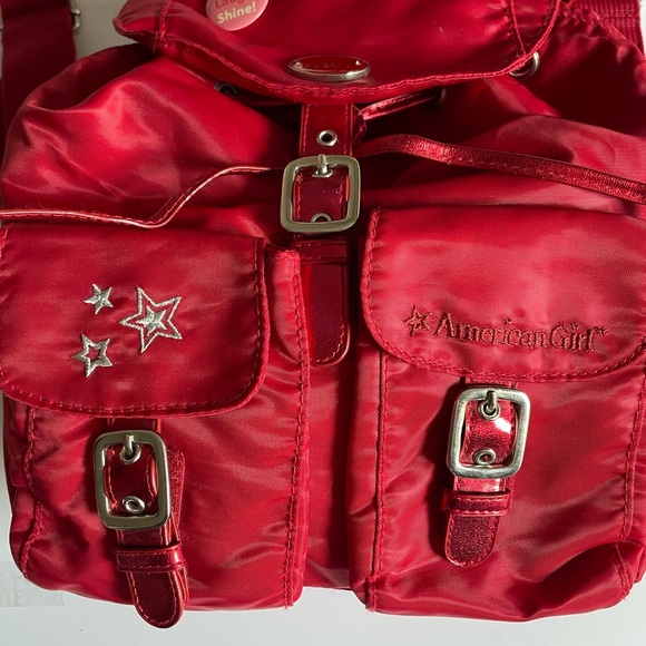 American Girl Red Drawstring Mini Backpack Purse - Picture 4 of 6